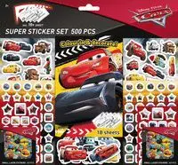 Super Sticker Set de 500 Pegatinas. Cars