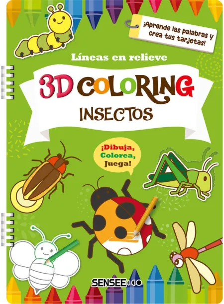 Insectos. 3D Coloring. Lineas en Relieve