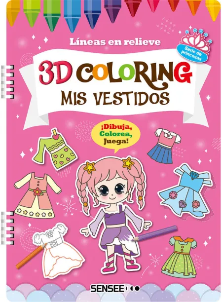 Mis Vestidos. 3D Coloring. Lineas en Relieve