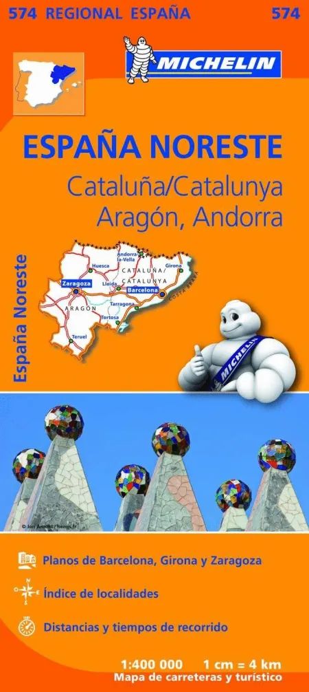 Mapa 574 España Noreste Cataluña/Catalunya, Aragón, Andorra