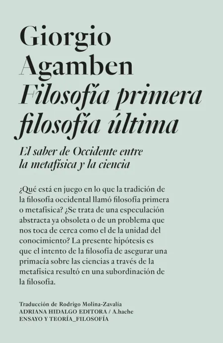 Filosofía Primera Filosofía Última