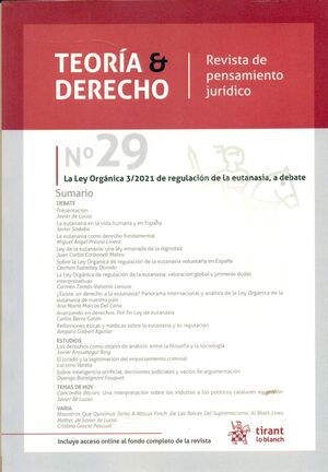 TEORIA Y DERECHO N.29 - JUNIO - REVISTA DE PENSAMIENTO JURÍDICO