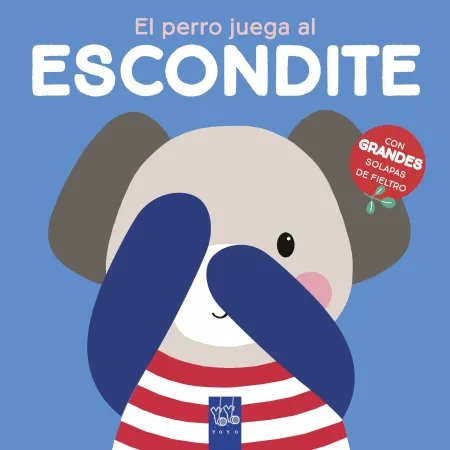 El Perro Juega Al Escondite, con Grandes Solapaas de Fieltro