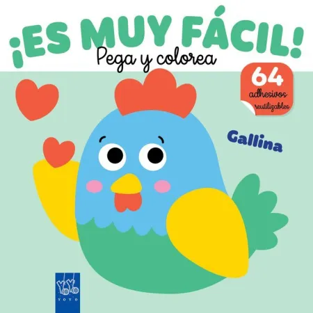 Es Muy Fácil! Pega y Colorea. Gallina