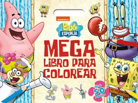 Bob Esponja. Megalibro para Colorear. Más de 50 Pegatinas