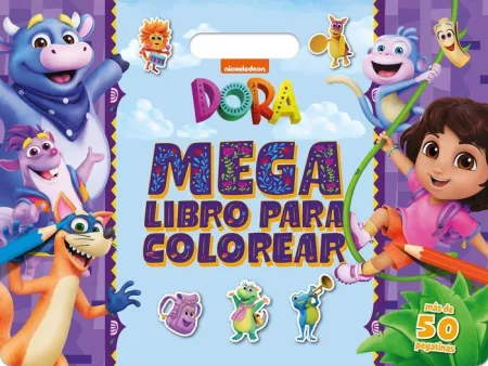 Dora. Megalibro para Colorear con Pegatinas