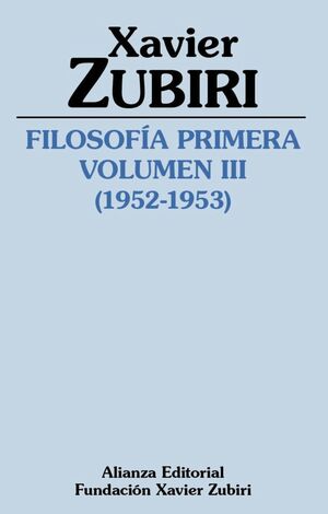 FILOSOFÍA PRIMERA T.III  (1952-1953)