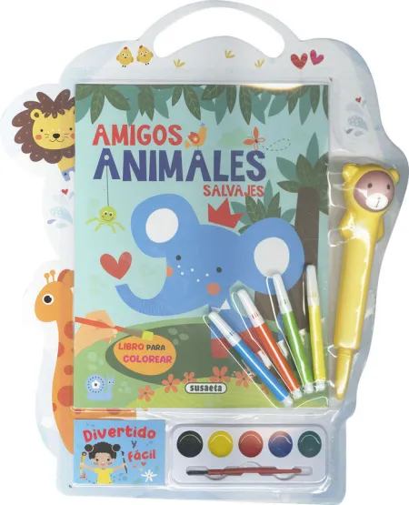 Amigos Animales Salvajes. Libro para Colorear Divertido y Fácil