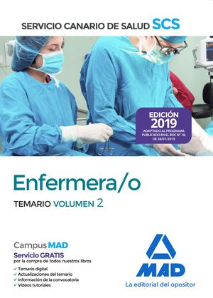 ENFERMERA/O. TEMARIO VOLUMEN 2. SERVICIO CANARIO DE SALUD. 2019