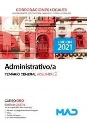 Administrativo/A Temario General Volumen 2 de Corporaciones Locales