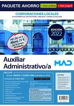 Paquete Ahorro - Auxiliar Administrativo de Corporaciones Locales.