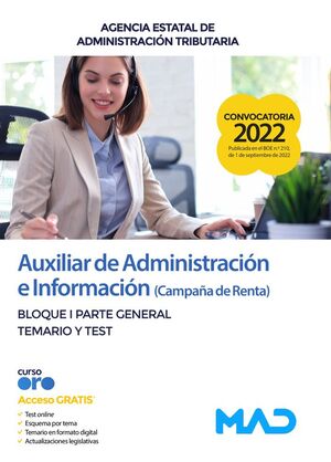 AUXILIAR DE ADMINISTRACIÓN E INFORMACIÓN (CAMPAÑA DE RENTA) 2022