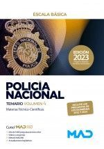 POLICIA NACIONAL ESCALA BASICA TEMARIO VOLUMEN 4 MATERIAS TECNICO CIENTIFICAS 2021