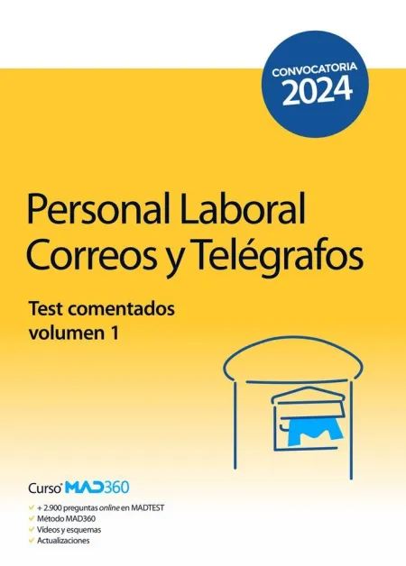 Personal Laboral Correos y Telegrafos Test Comentados Volumen 1 2024