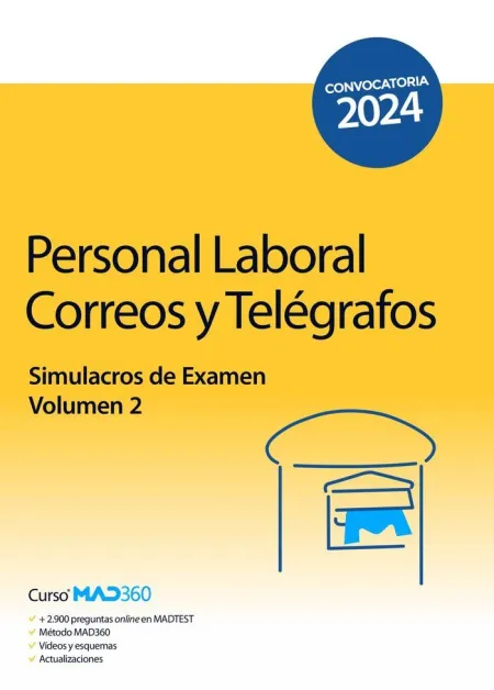 Personal Laboral Correos y Telegrafos 2024 Simulacros de Examen Volumen 2