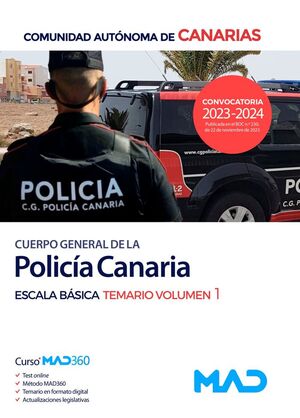 CUERPO DE GESTION DE LA POLICIA CANARIA ESCALA BASICA TEMARIO VOLUMEN 1