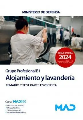 Grupo Profesional E1. Alojamiento y Lavandería. Temario y Test Parte Específica