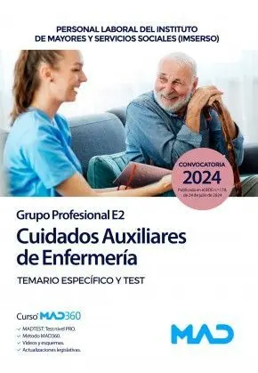 Cuidados Auxiliares de Enfermería. Temario Específico y Test. Grupo Profesional E2