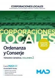 Ordenanza y Conserje de Corporaciones Locales. Temario General Vol. 2