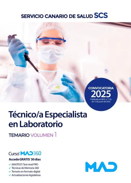 Técnico/A Especialista de Laboratorio. Temario Vol. 1 Servicio Canario de Salud