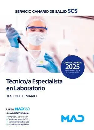 Técnico/A Especialista de Laboratorio. Test. Servicio Canario de Salud