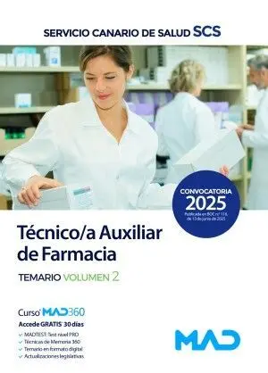 Técnico/A Auxiliar de Farmacia. Temario Vol. 2 Servicio Canario de Salud