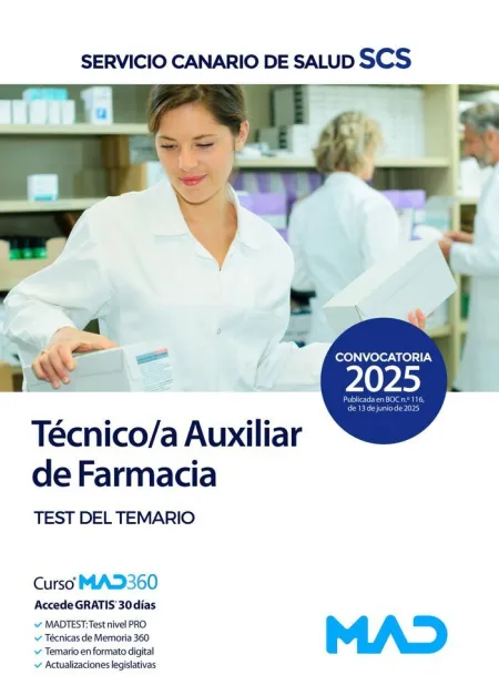 Técnico/A Auxiliar de Farmacia. Test. Servicio Canario de Salud