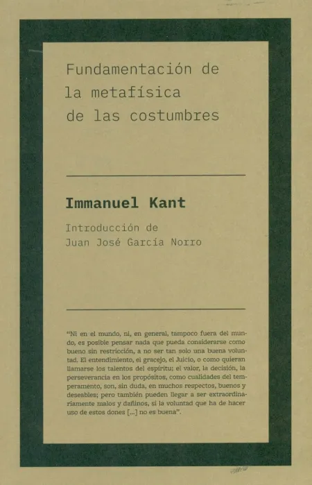 Fundamentacion de la Metafisica de las Costumbres