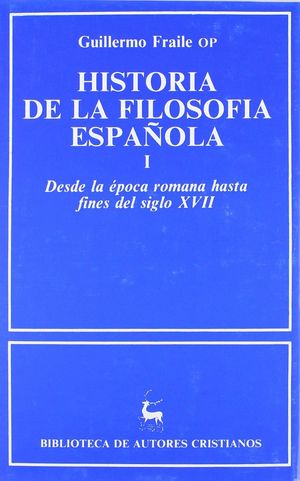 HISTORIA DE LA FILOSOFIA ESPAÑOLA I