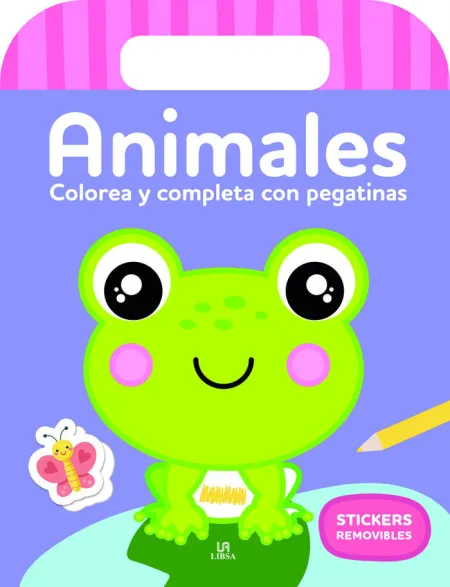 Animales, Colorea y Completa con Pegatinas. Stickers Removibles