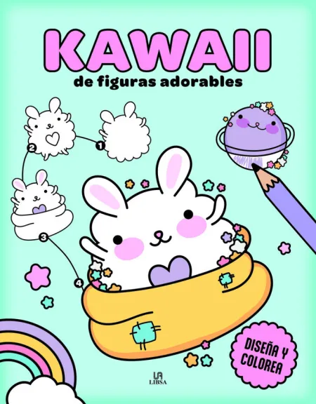 Kawaii de Figuras Adorables. Diseña y Colorea