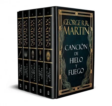 Estuche Canción de Hielo y Fuego: Juego de Tronos / Choque de Reyes / Tormenta de Espadas / Festín de Cuervos / Danza de Dragones