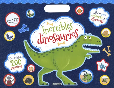 Increíbles Dinosaurios. Libro para Colorear y Decorar con Más de 200 Pegatinas