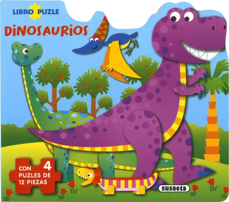 Dinosaurios. Libro Puzle (4 Puzles de 12 Piezas)