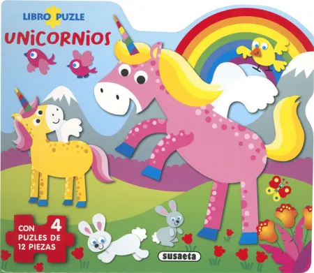 Unicornios. Libro Puzle (4 Puzles de 12 Piezas)
