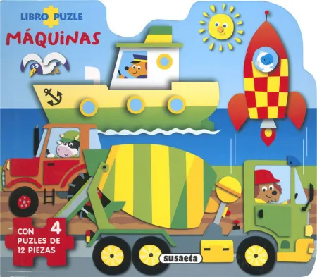 Máquinas. Libro Puzle (4 Puzles de 12 Piezas)