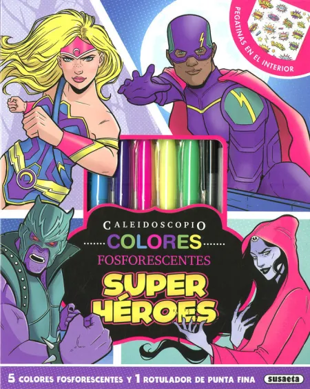 Superhéroes. Colores Fosforescentes