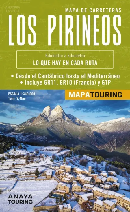Mapa de Carreteras. Los Pirineos 1:340. 000