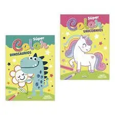 Super Color Unicornios. Dibujos Sencillos con Lineas Gruesas