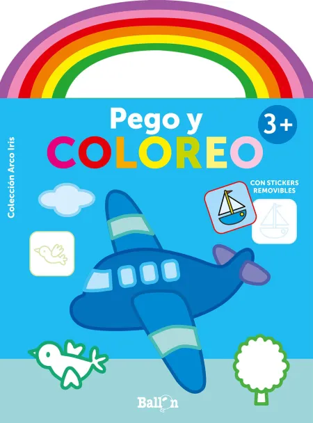 Pego y Coloreo. Arco Iris +3 Avion