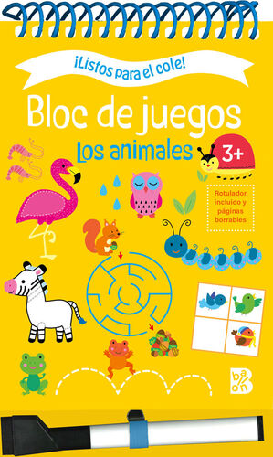 BLOC DE JUEGOS. LOS ANIMALES 3+ LISTOS PARA EL COLE