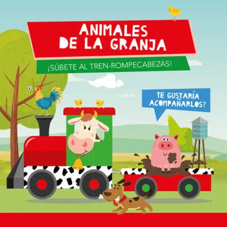 Animales de Granja (Libro + Tren Rompecabezas) - Caja