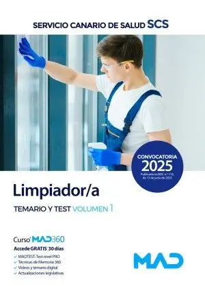 Limpiador/A. Temario y Test Vol. 1 Servicio Canario Salud
