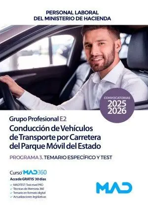 Conduccion de Vehiculos de Transporte por Carretera. Programa 3 Temario Específico y Test