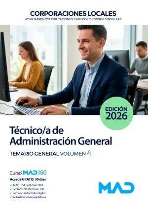 Técnico/A de Administración General de las Corporaciones Locales. Temario Vol 4