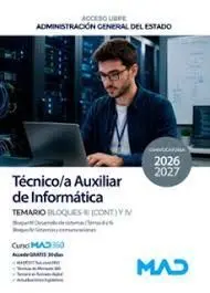 Tecnico/A Auxiliar de Informatica. Temario Bloques Iii(Cont. ) y Iv