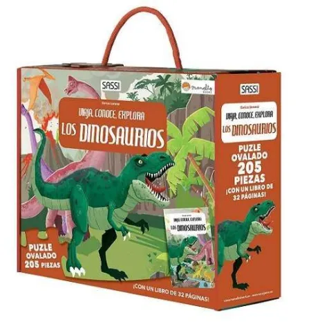 Los Dinosaurios - Viaja, Conoce, Explora. Puzle Ovalado 205 Piezas + un Libro