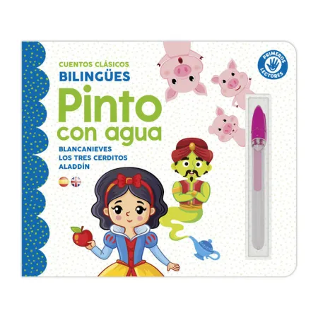 Pinto con Agua - Cuentos Clásicos Bilingues. Blancanieves, los Tres Cerditos y Aladdin