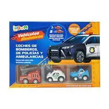 Vehiculos Dinamicos - Bomberos, Policias y Ambulancias (Caja)