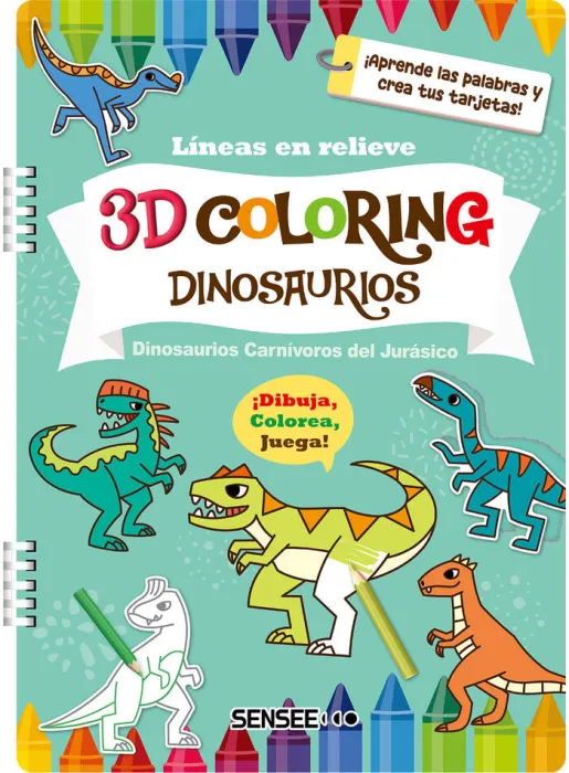 Dinosaurios 3D Coloring. Lineas en Relieve